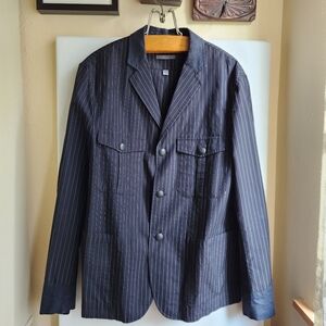 Designer pinstripe cotton jacket blazer